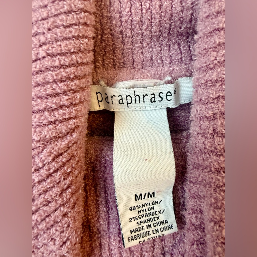 Paraphrase Deep Lavender Cowl Neck Sweater. Medium. (More S/M) - Picture 3 of 4